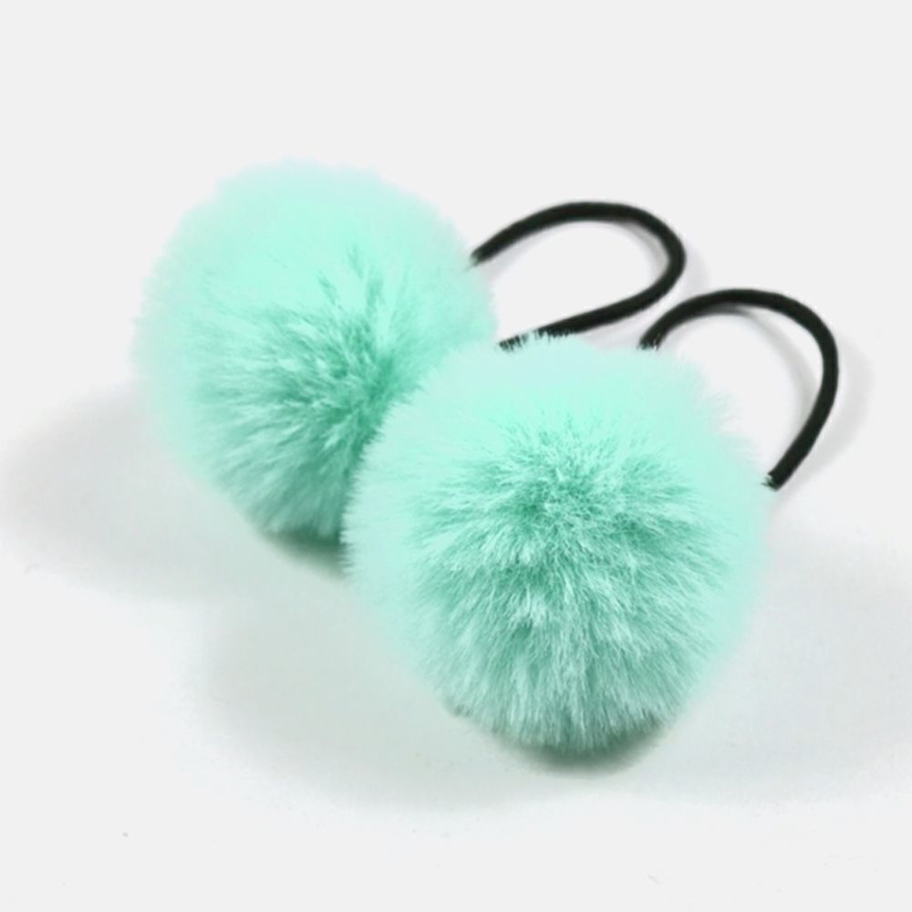 Mint Green Pom Hair Ties